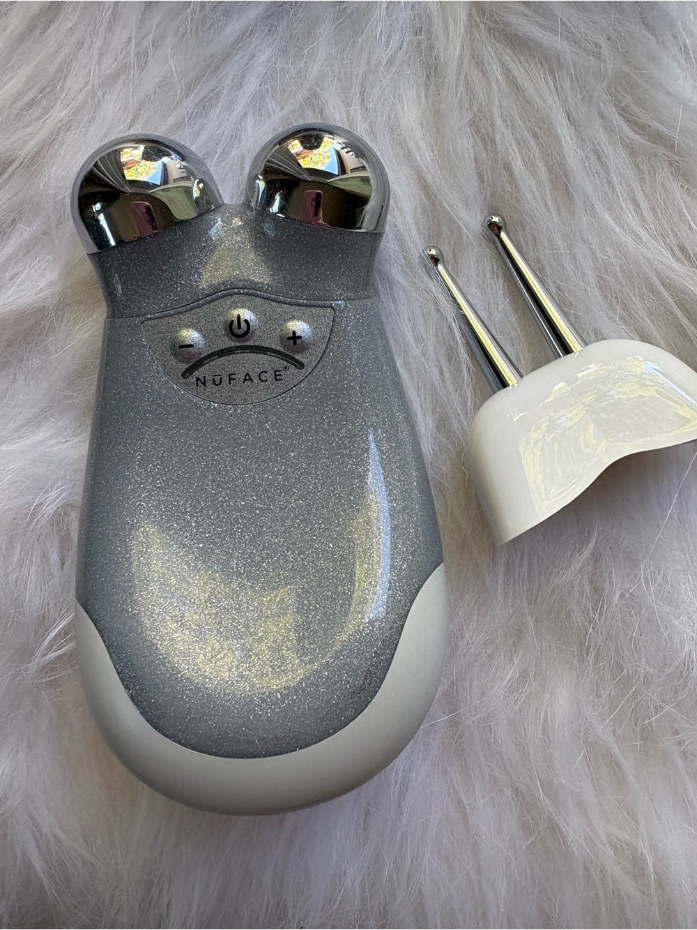 NuFace Trinity Facial Toning Device and ELE attachment - Glitter Gray